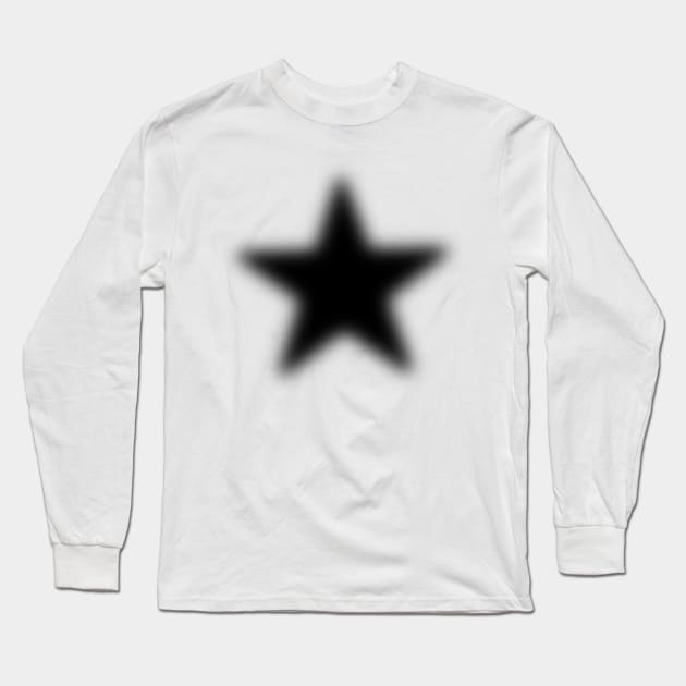 Black Blurry Star Long Sleeve T-Shirt by Sikidesigns